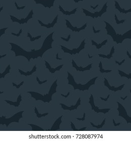 Hallowen pattern of flying bats. Vector seamless background. Ready for printing on textile and other seamless design.