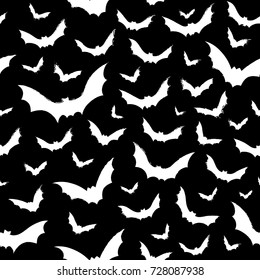 Hallowen pattern with scary bats. Vector seamless background. Ready for printing on textile and other seamless design.