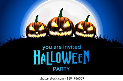 Hallowen Poster Invitation Template Three Scary Stock Vector (Royalty ...