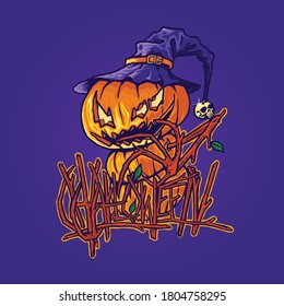 Hallowen-Kürbis-Monstergrafik perfekt für T-Shirt