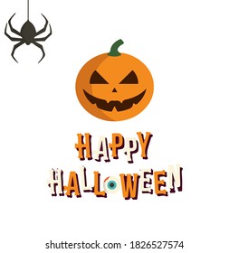 calabaza de hallowen sobre fondo blanco