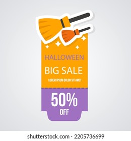 hallowen sale stickers design vector