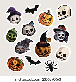 Hallowen scary stickers watercolor news