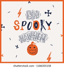 Hallowen typograhy set. Creative signs with illustrations. VECTOR. EPS 10.