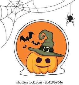 Hallowen vector illustration. Pumpkin for halloween.