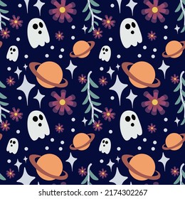 Hallowen vector ilustration seamless patern.Great for textile,fabric,wrapping paper,and any print.