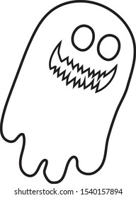 Hallowen's ghost line art, using vector style