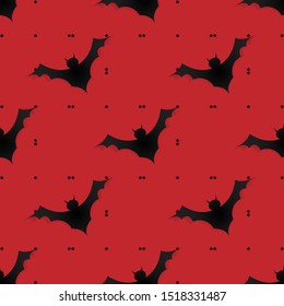
Hallowen's seamless pattern with a black flying bat design. with a red background and a small black star pattern. design to commemorate Halloween day, and ready to be printed.