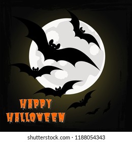 Hallowing vector postcard vector bats