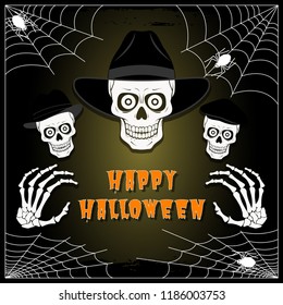 Hallowing vector postcard skeletons