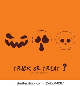 Hallowween vector set Pumpkin Skull and Ghost.