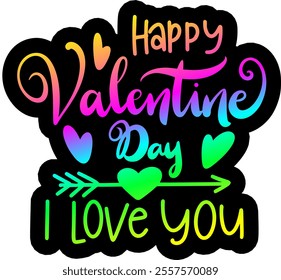 hallpy valentine day i love you valentines day black vector graphic design and cut file