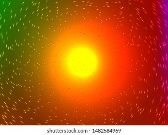 Hallucination. Crazy optical illusion. Alive caleidoscopic effects. Abstract vector red illustration. Futuristic gradient background of shining figures. Sphere-shaped structures. Magic ornament.