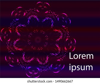 Hallucination. Crazy optical illusion. Alive caleidoscopic drug effects. Abstract violet vector illustration. Original gradient background of shining figures. Sphere-shaped structures. Magic ornament.