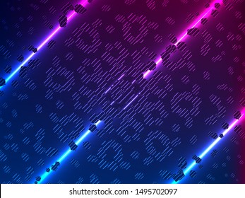 Hallucination. Crazy optical illusion. Alive caleidoscopic drug effects. Abstract laser blue vector illustration. Original gradient background of shining figures. Pattern structures. Magic ornament.
