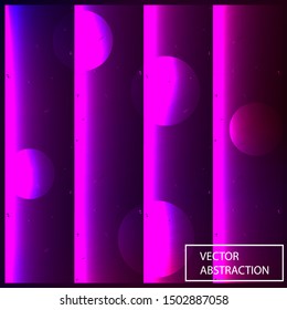 Hallucination. Crazy optical illusion. Alive caleidoscopic drug effects. Abstract violet vector illustration. Original gradient background of shining figures. Stripe-shaped structures. Magic ornament.