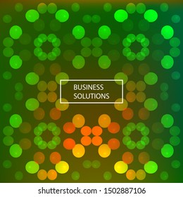 Hallucination. Crazy optical illusion. Alive caleidoscopic drug effects. Abstract green vector illustration. Original gradient background of shining figures. Sphere-shaped structures. Magic ornament.