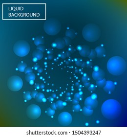 Hallucination. Crazy optical illusion. Alive caleidoscopic drug effects. Abstract blue vector illustration. Original gradient background of shining figures. Sphere-shaped structures. Magic ornament.