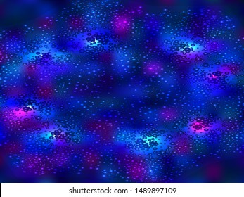 Hallucination. Creative surreal illusive blue vector background for design like a drug trip, surrealistic crazy cover. Modern psychedelic trendy fantastic op art, kaleidoscopic optical illusion.