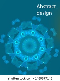 Hallucination. Creative surreal illusive blue vector background for design like a drug trip, surrealistic crazy cover. Modern psychedelic trendy fantastic op art, kaleidoscopic optical illusion.