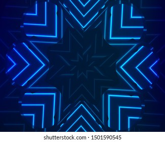 Hallucination. Creative surreal illusive blue vector background for design like a drug trip, surrealistic crazy cover. Modern psychedelic trendy fantastic op art, kaleidoscopic optical illusion.