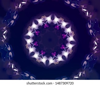 Hallucination. Creative surreal illusive dark blue vector background for design like a drug trip, surrealistic crazy cover. Modern psychedelic trendy fantastic op art, kaleidoscopic optical illusion.