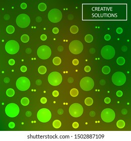 Hallucination. Creative surreal illusive green vector background for design like a drug trip, surrealistic crazy cover. Modern psychedelic trendy fantastic op art, kaleidoscopic optical illusion.