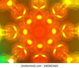 Hallucination. Creative surreal illusive red vector background for design like a drug trip, surrealistic crazy 3d cover. Modern psychedelic trendy fantastic op art, kaleidoscopic optical illusion.