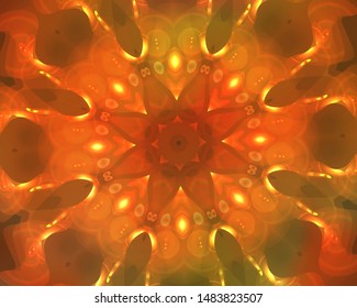 Hallucination. Creative surreal illusive red vector background for design like a drug trip, surrealistic crazy cover. Modern psychedelic trendy fantastic op art, kaleidoscopic optical illusion.