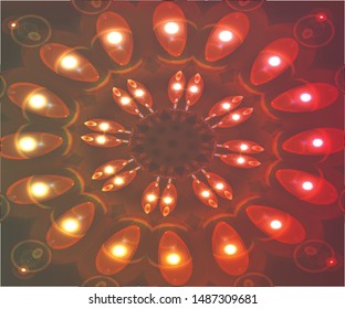 Hallucination. Creative surreal illusive red vector background for design like a drug trip, surrealistic crazy cover. Modern psychedelic trendy fantastic op art, kaleidoscopic optical illusion.