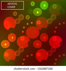 Hallucination. Creative surreal illusive red and green vector background for design like a drug trip, surrealistic crazy cover. Modern psychedelic trendy fantastic art, kaleidoscopic optical illusion.