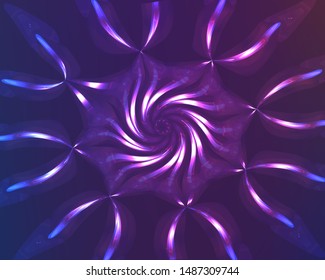 Hallucination. Creative surreal illusive violet vector background for design like a drug trip, surrealistic crazy cover. Modern psychedelic trendy fantastic op art, kaleidoscopic optical illusion.