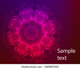 Hallucination. Creative surreal illusive violet vector background for design like a drug trip, surrealistic crazy cover. Modern psychedelic trendy fantastic op art, kaleidoscopic optical illusion.