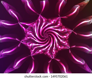 Hallucination. Creative surreal illusive violet vector background for design like a drug trip, surrealistic crazy cover. Modern psychedelic trendy fantastic op art, kaleidoscopic optical illusion.