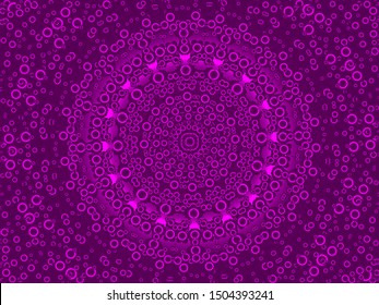Hallucination. Creative surreal illusive violet vector background for design like a drug trip, surrealistic crazy cover. Modern psychedelic trendy fantastic op art, kaleidoscopic optical illusion.
