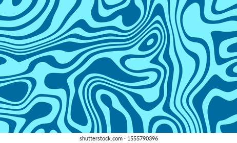 Hallucination. Optical illusion. Twisted illustration. Futuristic background of stripes. Dynamic wave. Topographic map. Abstract vector illustration.