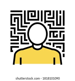 alucinaciones problemas psicológicos de color vector de icono. signos de alucinaciones y problemas psicológicos. ilustración de símbolo aislado