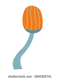 Hallucinogenic toadstool on an isolated background. Autumn couple. Logo, badge or flyer design. Flat illustration.