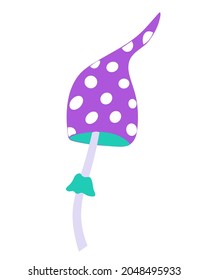 Hallucinogenic toadstool on an isolated background. Autumn couple. Logo, badge or flyer design. Flat illustration.