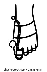 Hallux valgus brace and big toe orthopedic corrector linear icon