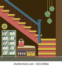 Hallway Decoration Vector Illustration