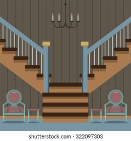 Hallway Decoration Vector Illustration