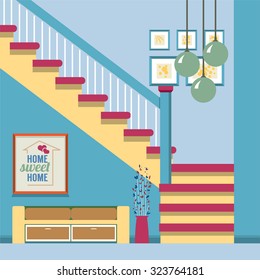 Hallway Decoration Vector Illustration