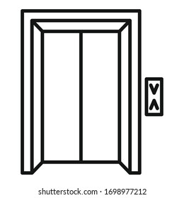 Hallway elevator icon. Outline hallway elevator vector icon for web design isolated on white background