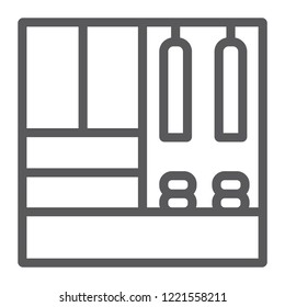 Hallway furniture line icon, furniture and home, cupboard sign, vector graphics, a linear pattern on a white background, eps 10.