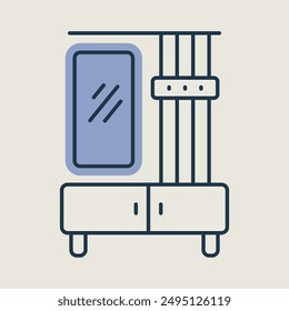 Hallway furniture vector icon. Hall and entryway furniture sign. Graph symbol for furniture, web site and apps design, logo, app, UI