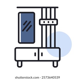 Hallway furniture vector icon. Hall and entryway furniture sign. Graph symbol for furniture, web site and apps design, logo, app, UI