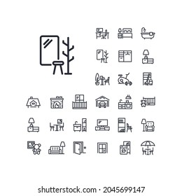 Hallway line icon in set on the white background. High quality outline symbol for web design or mobile app.