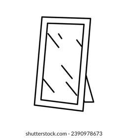 for hallway mirror line icon vector. for hallway mirror sign. isolated contour symbol black illustration