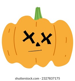 Hallween Pumpkin Single 12 cute ,vector illustration